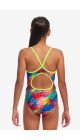 Funkita Girls Stroked Diamond Back One Piece Swimsuit - Multi