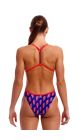 Funkita Ladies Flash Twisted One Piece Swimsuit - Navy/Red