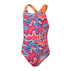 Speedo Girls Digital Allover Splashback Swimsuit - Orange