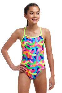 Funkita Girls Curly Wurly Single Strap One Piece Swimsuit - Multi