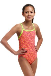 Funkita Girls Swim School Single Strap One Piece Swimsuit - Pink/Yellow