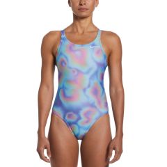 Nike Womens Hydrastrong Multi Print Fastback One Piece Swimsuit