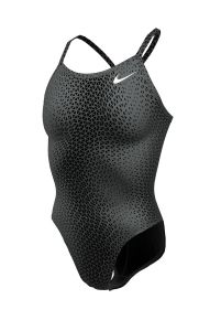 Nike Womens Hydrastrong Delta Racerback One Piece Swimsuit - Black