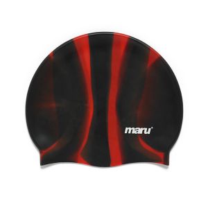 Maru Multi Silicone Swim Hat - Black/Red