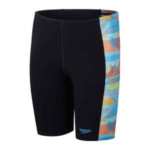 Speedo Boys Digital Panel Jammer - Black/Picton Blue/Punch Blue