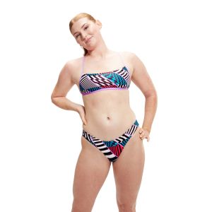 Speedo Womens Allover Digital Hipster Brief - Black/White/Watermelon/Bolt/Sweet Purple