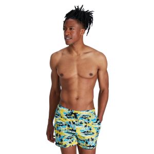 Speedo Mens Printed Leisure 14" Watershort - Yellow/Blue