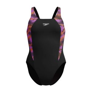 Speedo Womens HyperBoom Splice Muscleback Swimsuit - Black/Purple/Pink