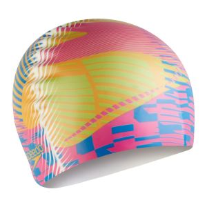 Speedo Digital Printed Swimming Cap - Pink/Yellow/Blue