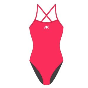 Womens AK Tieback Swimsuit - Neon Cherry