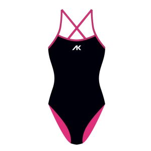 Womens AK Tieback Swimsuit - Black/Pink