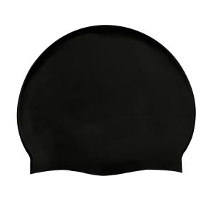 AK Adult Silicone Suede Swimming Cap - Black