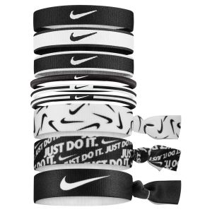 Nike Mixed Hairbands 9 Pack - Black/White/Black