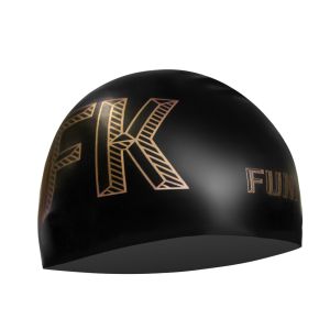 Way Funky Stencilled Seamless Swim Cap - Black