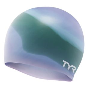 TYR Junior Tie Dye Silicone Swimming Cap - Purple