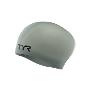 TYR Long Hair Wrinkle Free Silicone Swimming Cap - Grey