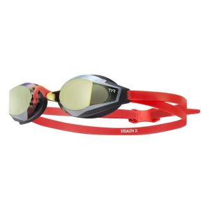 TYR Stealth X Mirror Racing Goggles - Rainbow/Red