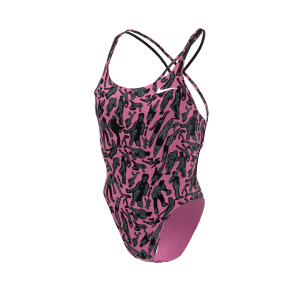 Nike Womens Hydrastrong Multiple Print Spiderback One Piece Swimsuit - Pink