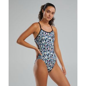 TYR Womens Prismbreak Crosscut Tieback Swimsuit - Black/Multi