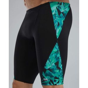 TYR Mens Crystalized Blade Splice Jammer - Black/Green