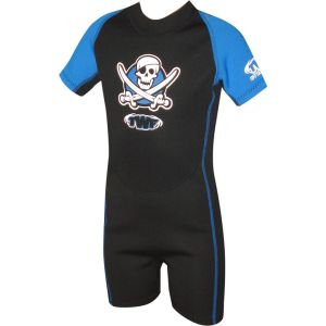 TWF Kids Pirate 2mm Summer Shortie Wetsuit - Black/Blue