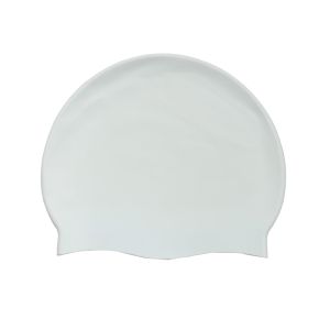 AK Adult Silicone Suede Swimming Cap - White