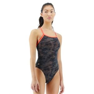 TYR Womens Blackout Camo Diamondfit Swimsuit - Red