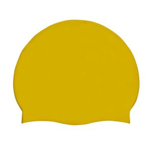 AK Adult Silicone Suede Swimming Cap - Yellow