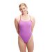 Speedo Womens Solid Tie Back Swimsuit - Sweet Purple/Watermelon