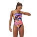 Speedo Womens Allover Digital Lattice Tie-Back Swimsuit - Multi