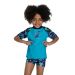 Speedo Boys Short Sleeve Printed Rash Top Set - Blue/Multi