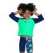 Speedo Boys Long Sleeve Printed Rash Top - Green/Blue