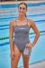 Amanzi Womens Shadow Tie Back One Piece Swimsuit - Grey