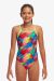 Funkita Girls Stroked Diamond Back One Piece Swimsuit - Multi