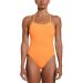 Nike Womens Hydrastrong Solid Lace Up Tie Back One Piece Swimsuit - Orange