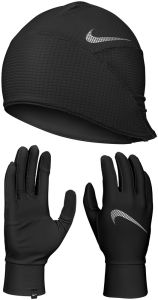 Nike Mens Essential Running Hat And Glove Set - Black