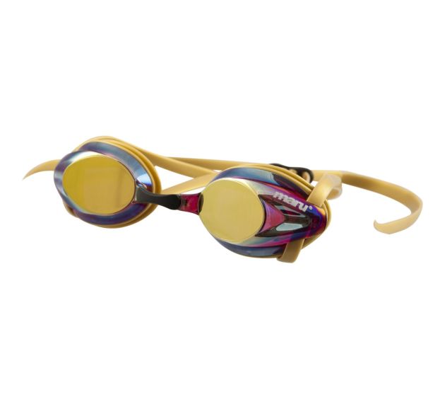 Maru Pulse Mirror Goggle Gold Swimming Goggles Free Returns