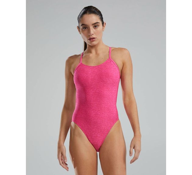 TYR Womens Lapped Solid Cutoutfit Swimsuit Pink Me Up